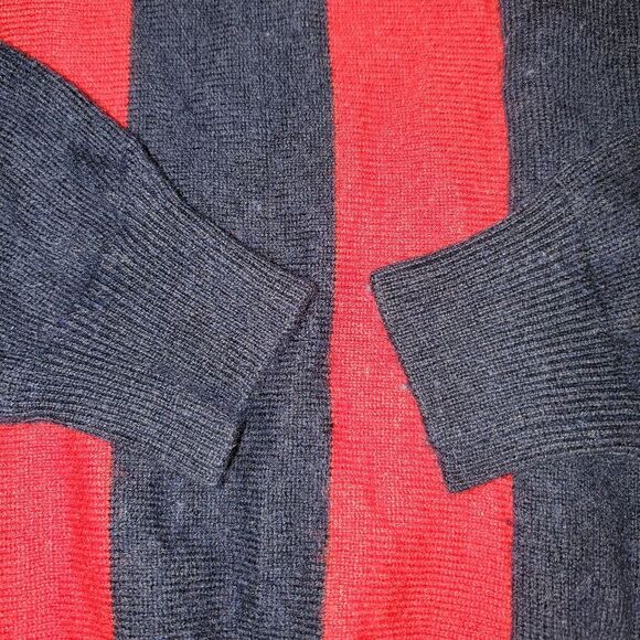 Madeleine Thompson Wool Cashmere Crew Neck Red Blue Stripe Sweater Small - Picture 3 of 8